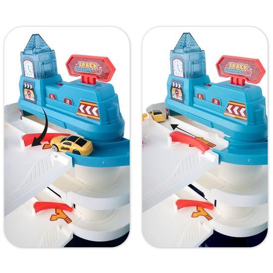 Parkovací dráha se 4 autíčky, podložkou a výtahem na baterie City Parking Lot