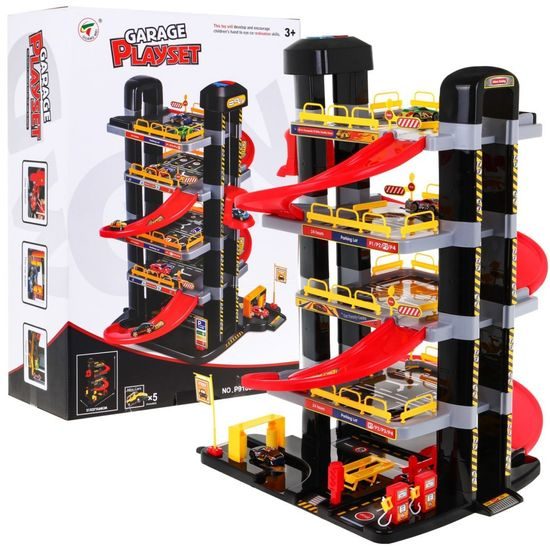 Majlo Toys parkovací XXL garáž s výtahem na baterie + 5 autíček Big Garage