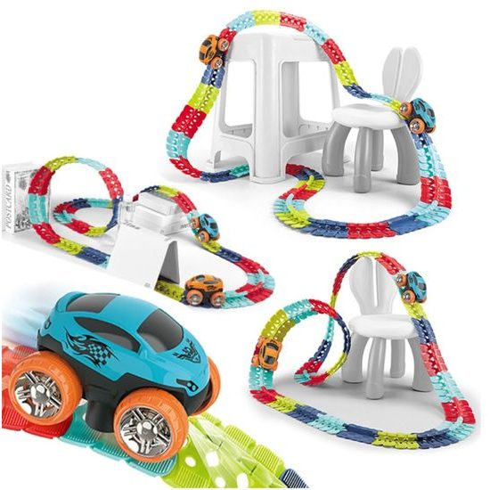 Elastická dráha s autíčkem na baterie 192 dílků Changeable Tracks