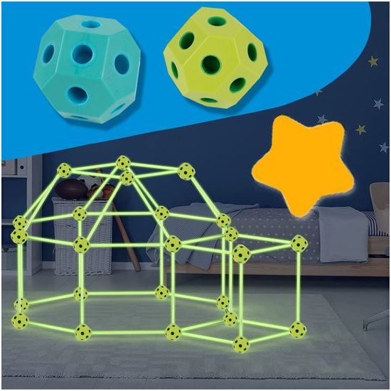 Svítící kreativní stavebnice ze slámek Creative Forts 86 dílků