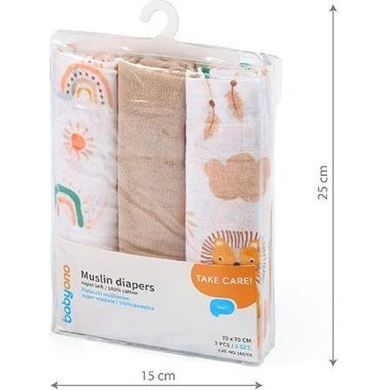 Mušelinové plenky 3ks béžová
