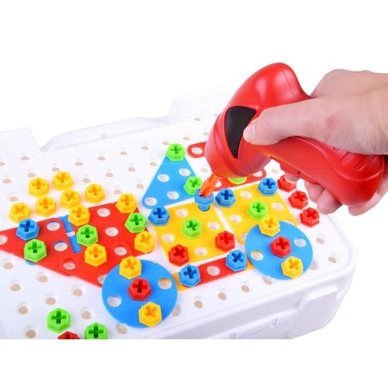 Majlo Toys konstrukční 3D stavebnice s vrtačkou na baterie Magic Panel 268 ks