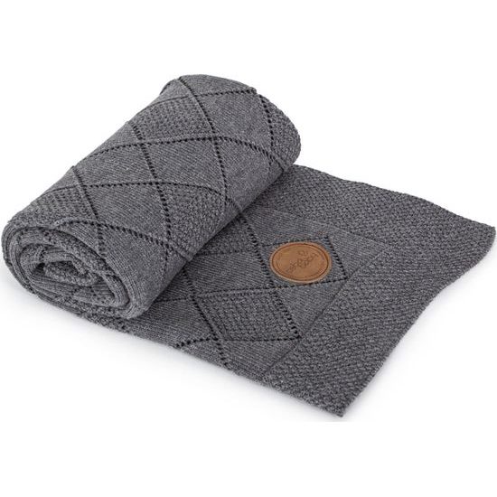 CEBA 812-118-268 Pletená deka 90x90 v dárkovém balení Grafitová rýže