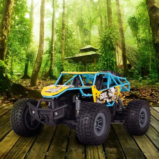 Terénní auto na dálkové ovládání Mountain Champion 1:18 modro-žluté