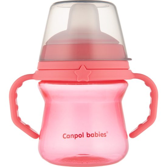 CANPOL babies Hrneček se silikonovým pítkem FirstCup 150ml růžový