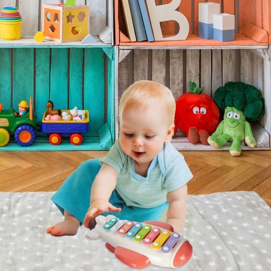 Cimbálky pro nejmenší Airplain Piano růžové