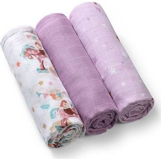 Bambusové plenky 3ks, fialová