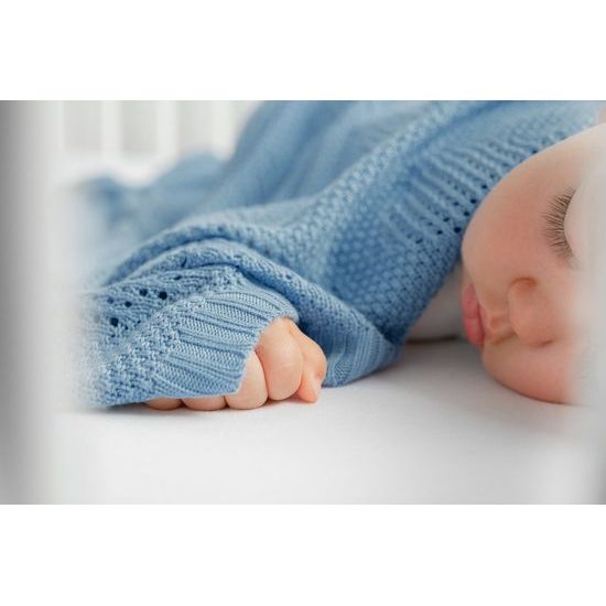 Sensillo Dětská pletená bambusová deka do kočárku 100x80 cm máta