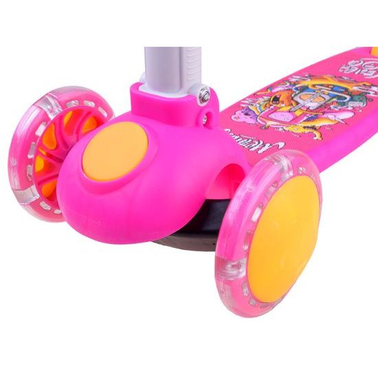 Dětská koloběžka Crazy Scooter se svítícími koly - růžová