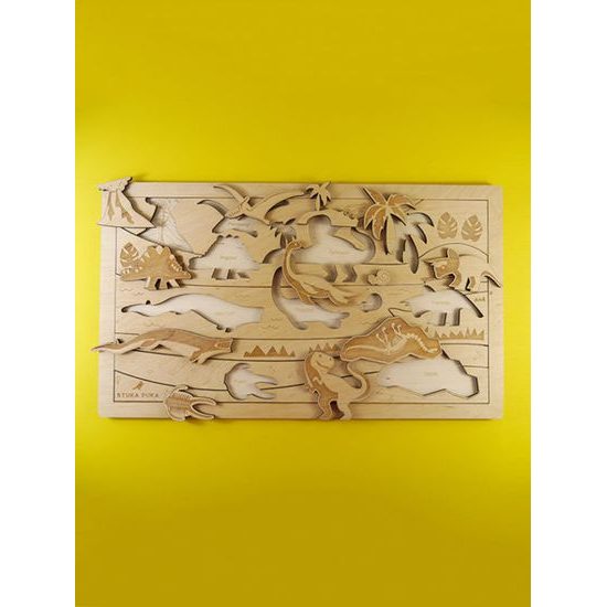 Dinosauři - dřevěné puzzle - ČESKÁ VERZE