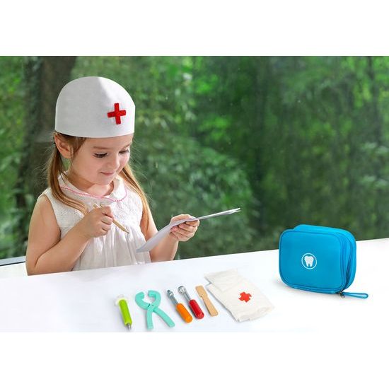 Ecotoys dřevěná souprava Malý zubař 7 součástí