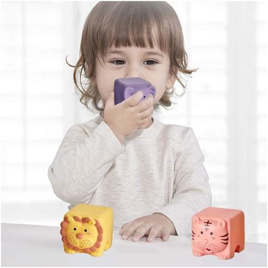 Senzorické kostky pro nejmenší Soft Building Blocks 12 kusů