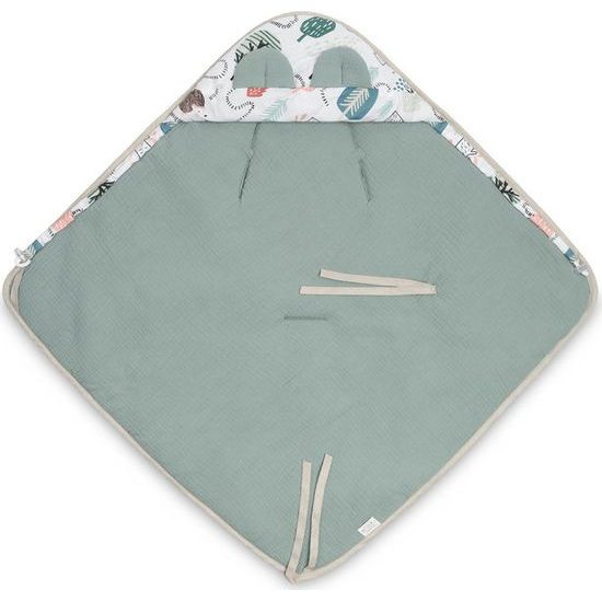 Mušelínová zavinovačka s kapuci do sedačky, Ježek, mátová