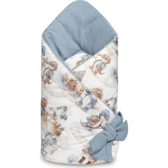 Dětská zavinovačka z mušelínu 75x75 cm Dráček jeans