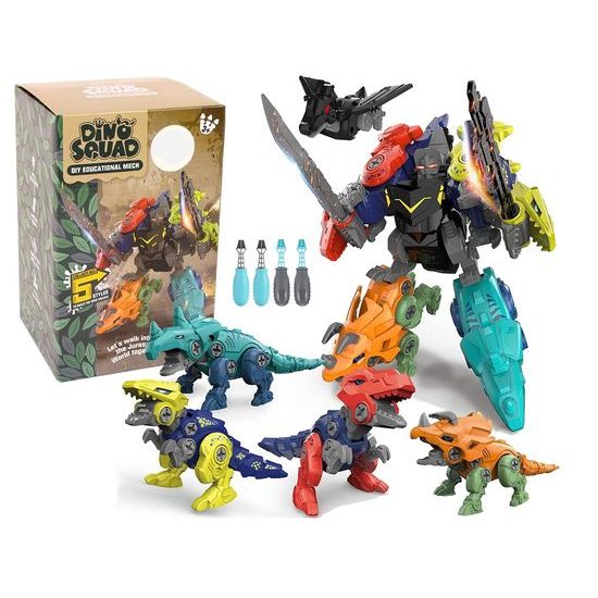 Sestava šroubovacích dinosaurů 5v1 Dino Squad