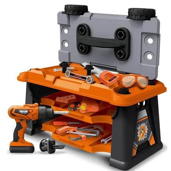 Dětská pracovní dílna s vrtačkou na baterie v kufříku s kolečky
