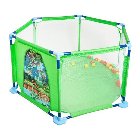 Detská ohrádka so 40 loptičkami Hexagon Fence - zelená
