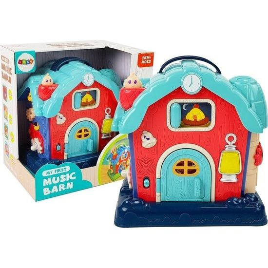 Dětská stodola pro zvířata se zvuky - růžová