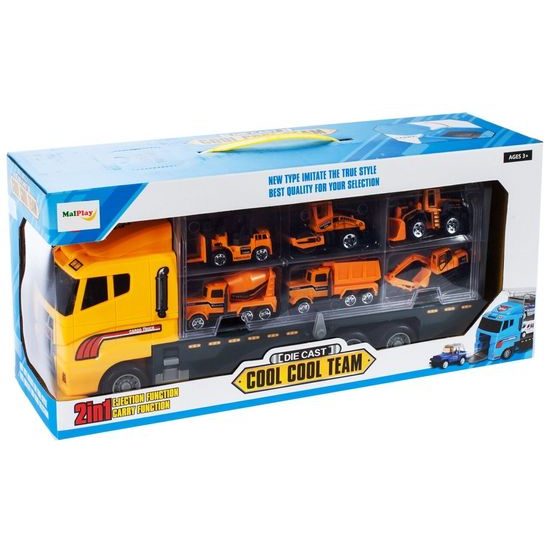 Nákladní auto se 6 stavebními stroji Building Truck