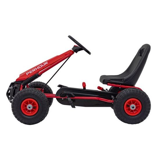 Dětská šlapací motokára s nafukovacími koly Air PerHour - červená