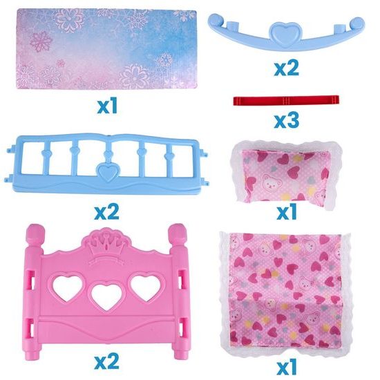 Postýlka pro panenku Play House 37 cm s panenkou a příslušenstvím