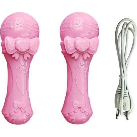 Dětská hudební sada se stojanem, mikrofonem - růžová