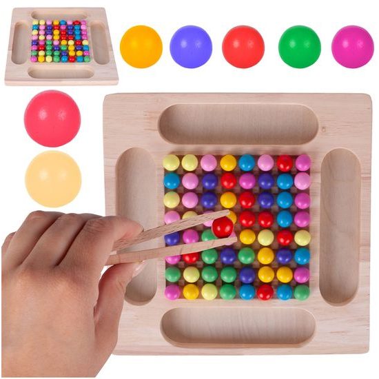 Dřevěná kuličková vkládačka pro děti Rainbow Ball