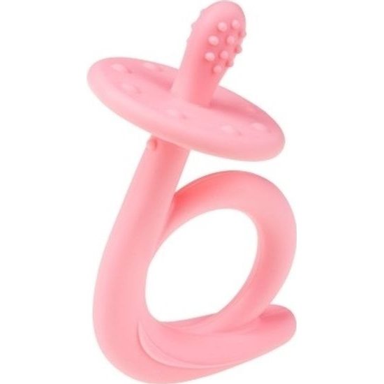 Dětské silikonové kousátko Akuku Šneček růžové