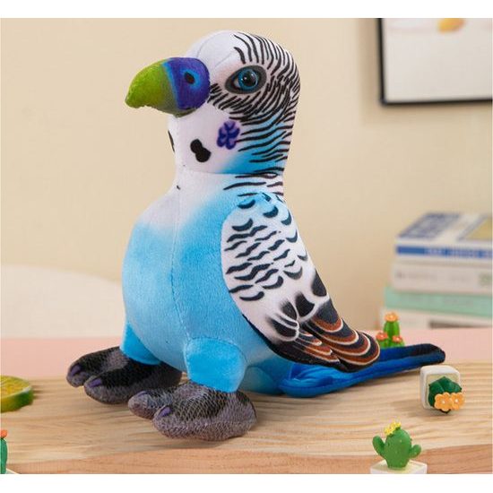 Plyšový papoušek 20 cm, modrá