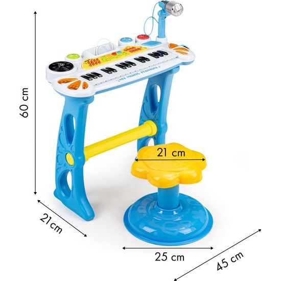MULTISTORE Dětský keyboard s mikrofonem Laura modrý