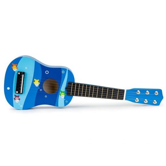 Ecotoys dětská dřevěná kytara Little Guitar modrá