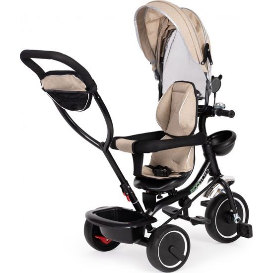 Ecotoys dětská tříkolka s otočným sedadlem Trike 2v1 béžová