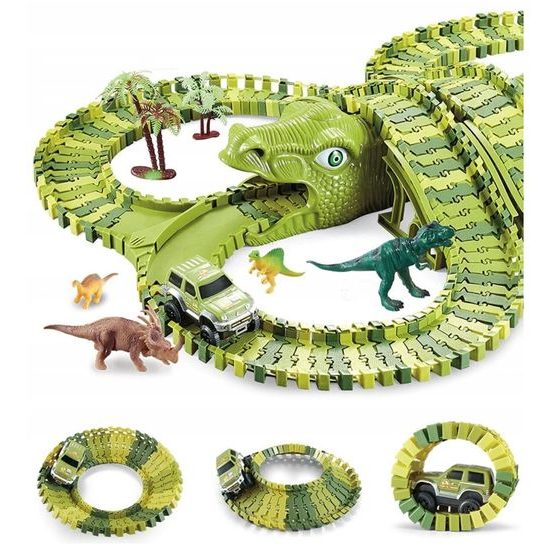 Autodráha s autíčkem na baterie a dinosaury 240 dílků Dino Track