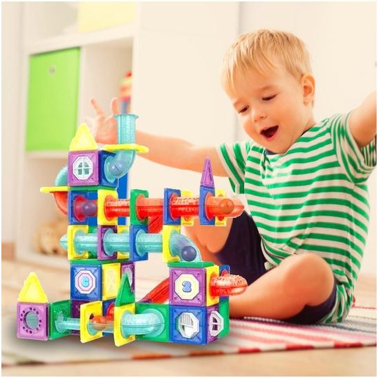 Magnetická stavebnice se skluzavkou Magnet Blocks 148 dílů