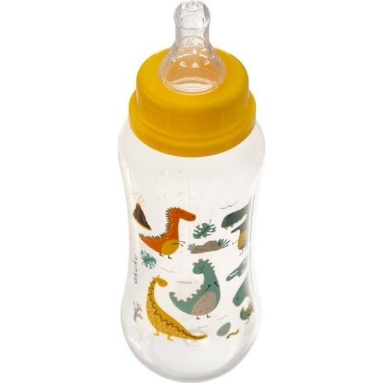 Akuku Kojenecká láhev s obrázkem bílá 250 ml dortík