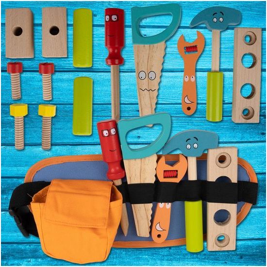 Sada dětského dřevěného nářadí s opaskem Malý opravář