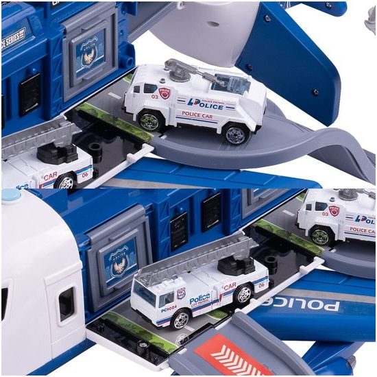 Interaktivní letadlo s autíčky, světly a zvuky DIY Airplane - modré