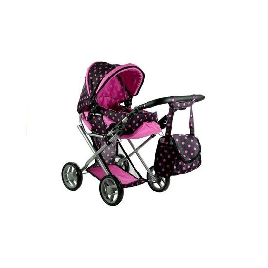 Alice kočárek pro panenky 9346 kombinovaný černý
