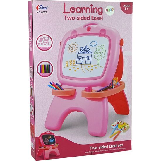 Oboustranná tabule na kreslení růžová