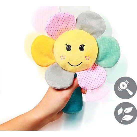 BabyOno Plyšová hračka s chrastítkem Rainbow Flower