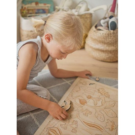 Kořenová zelenina - edukativní dřevěné puzzle - SLOVENSKÁ VERZE