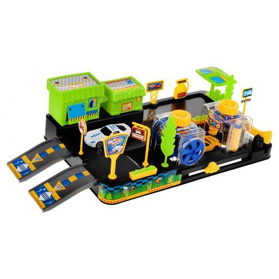 Automyčka se 2 autíčky a příslušenstvím Wash Playset