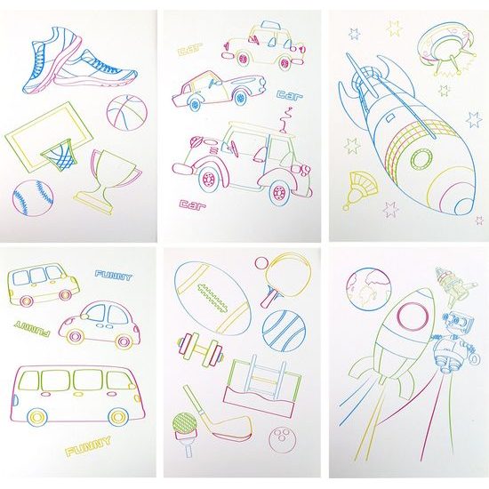 Kouzelná neonová tabule s 3D brýlemi růžová