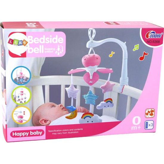 Dětský kolotoč nad postýlku Sky Pink s mráčky