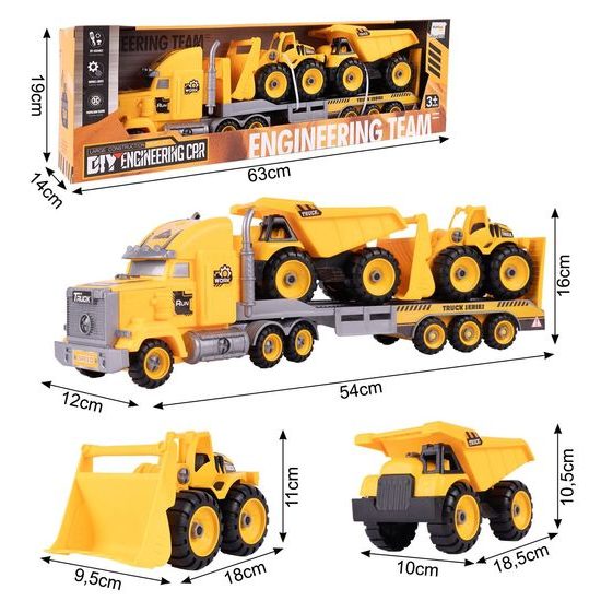 Šroubovací nákladní auto se stavebními stroji Engineering Team