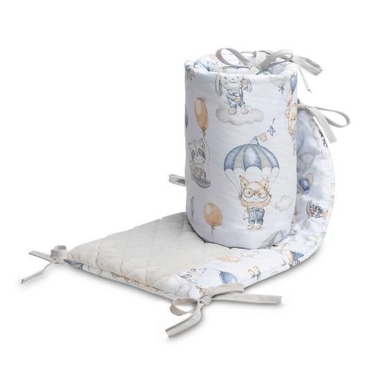 Sensillo Ochranný mantinel do postýlky plyš Karo let balónem