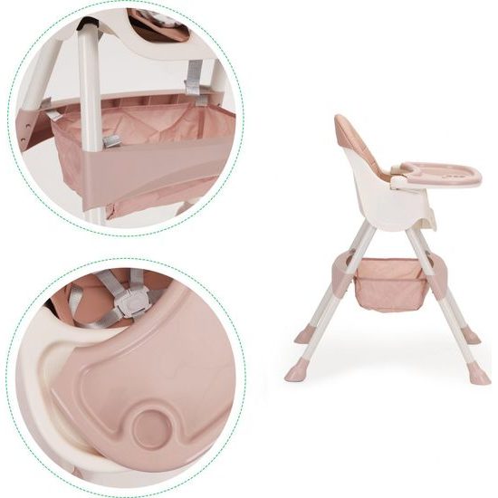 Ecotoys jídelní židlička 2v1 Pink HC823 růžová