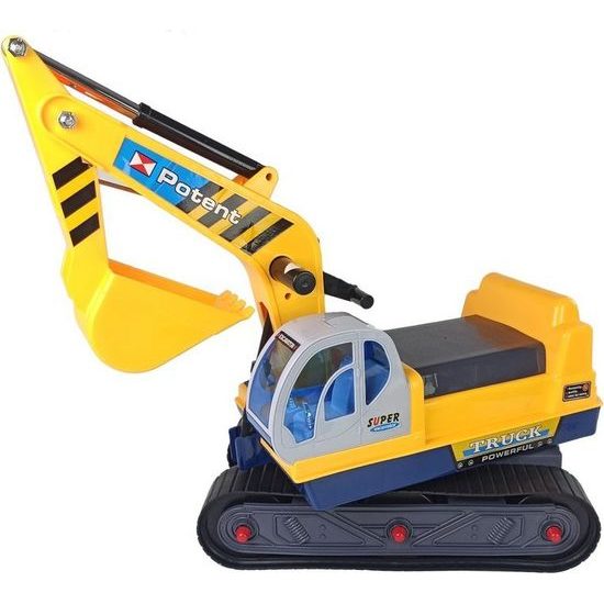 Velký pásový bagr s přilbou