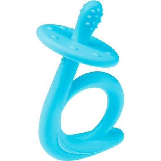 Dětské silikonové kousátko Akuku Šneček modré