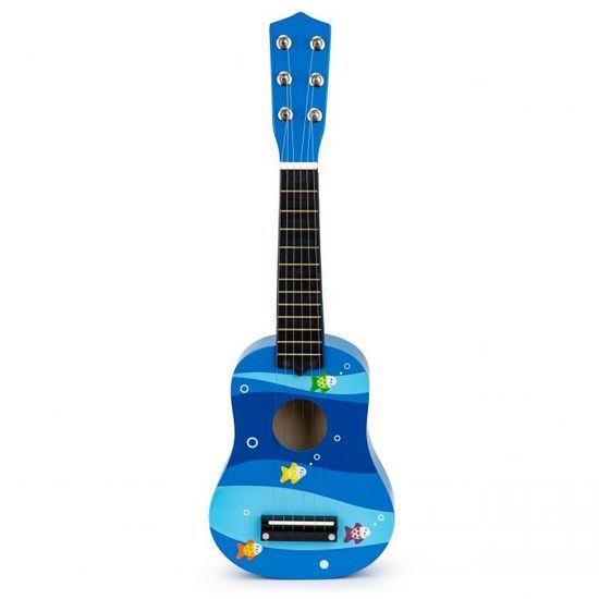 Ecotoys dětská dřevěná kytara Little Guitar modrá